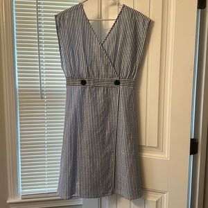 Striped wrap button dress size M